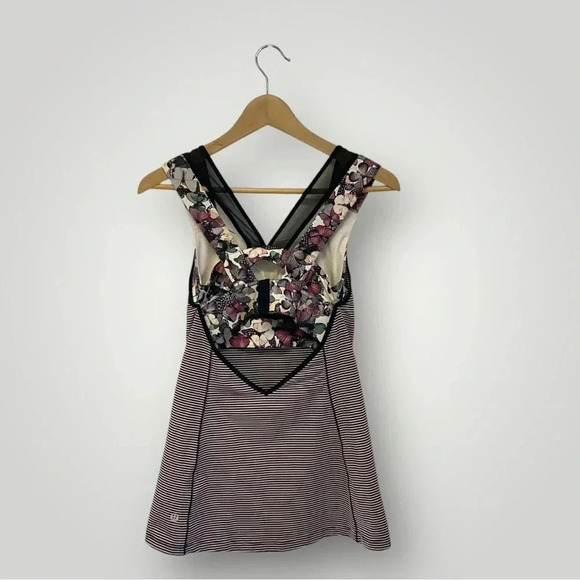 Lululemon Super Sport Tank Mini Pop Stripe Black Mink Berry Sz 6 - Picture 8 of 13